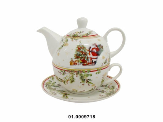 PORCELANA - SET OF TEAPOT+CUP CHRISTMAS DECOR 440+220ML