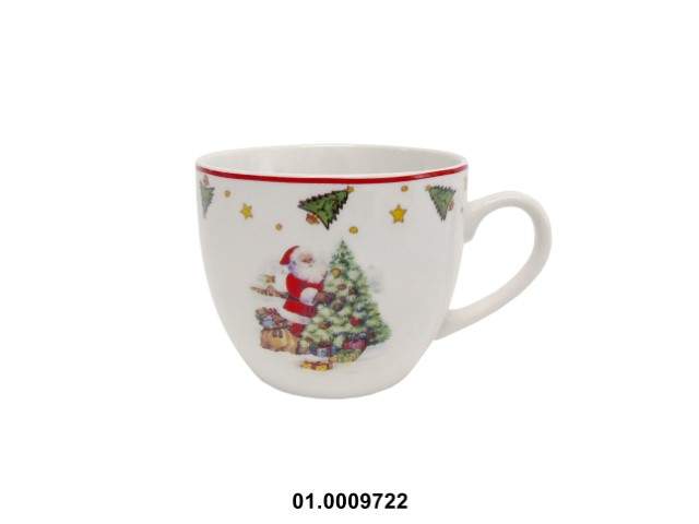 PORCELANA - SET OF 2 TEACUPS WITH SAUCER "CHRISTMAS" 250CC 9X8CM