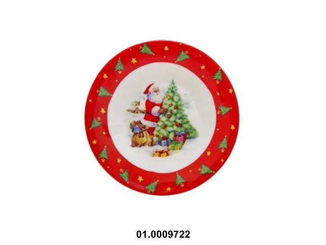 PORCELANA - SET OF 2 TEACUPS WITH SAUCER "CHRISTMAS" 250CC 9X8CM