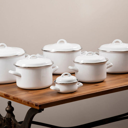 White Enamel 10cm Mini Casserole Dish | Porter