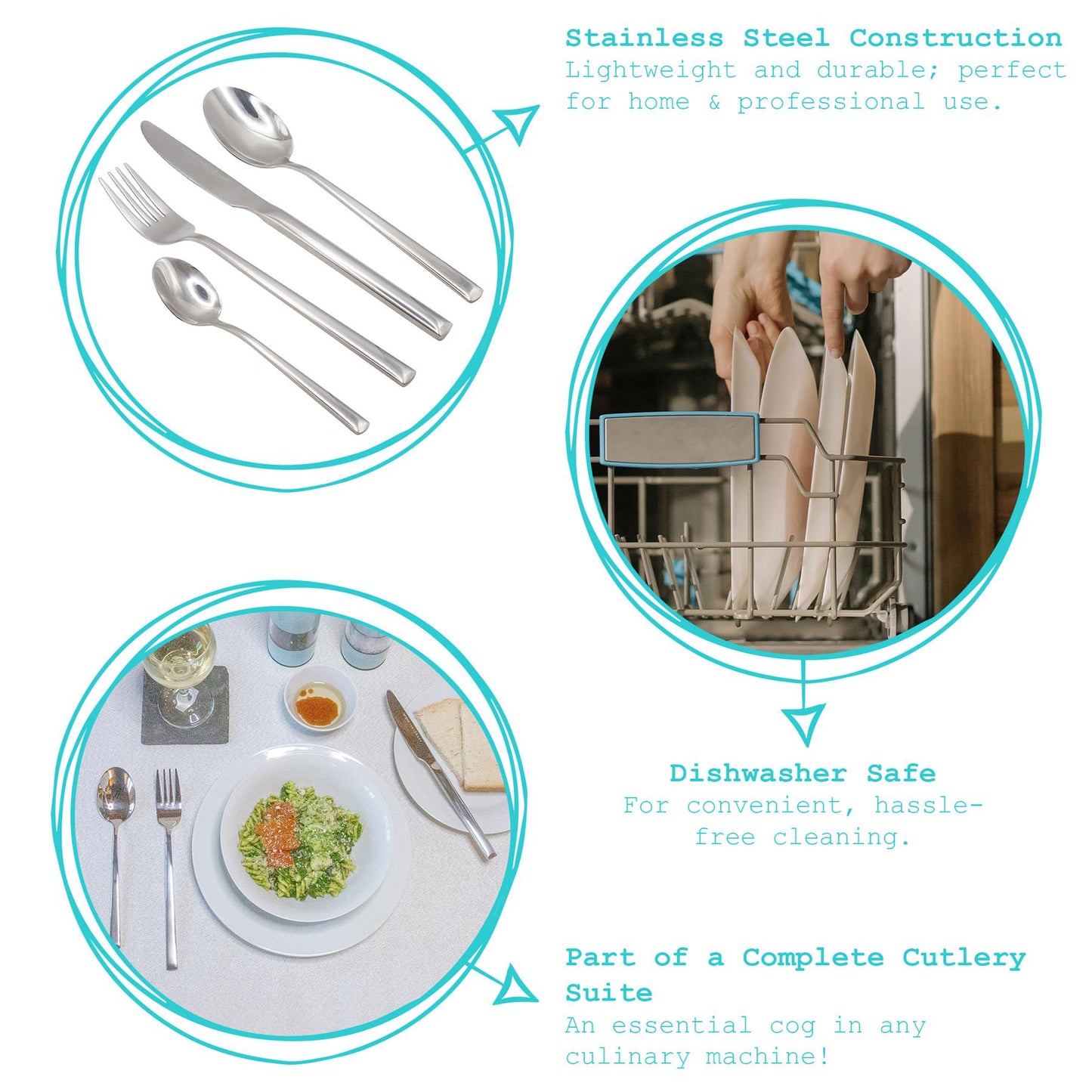 24pc Stainless Steel Cutlery Set - Pack of 6