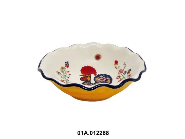 FAIANÇA - LEAF BOWL GALO NAMORADO 13X13X4CM