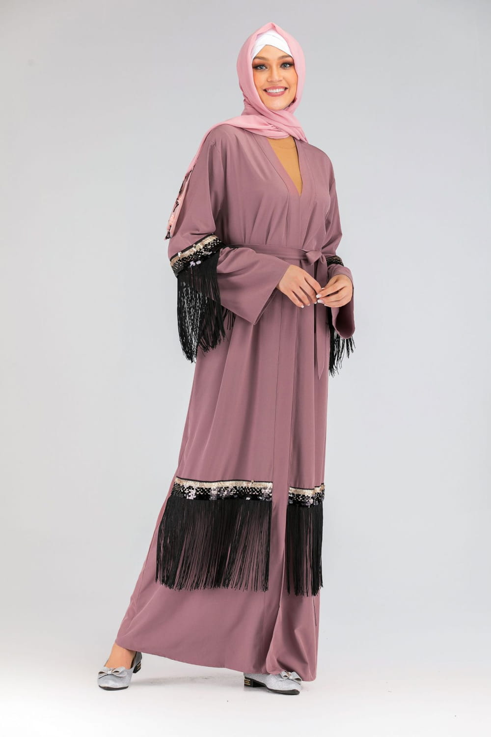 Fringed Abaya - Luxury Statement Piece