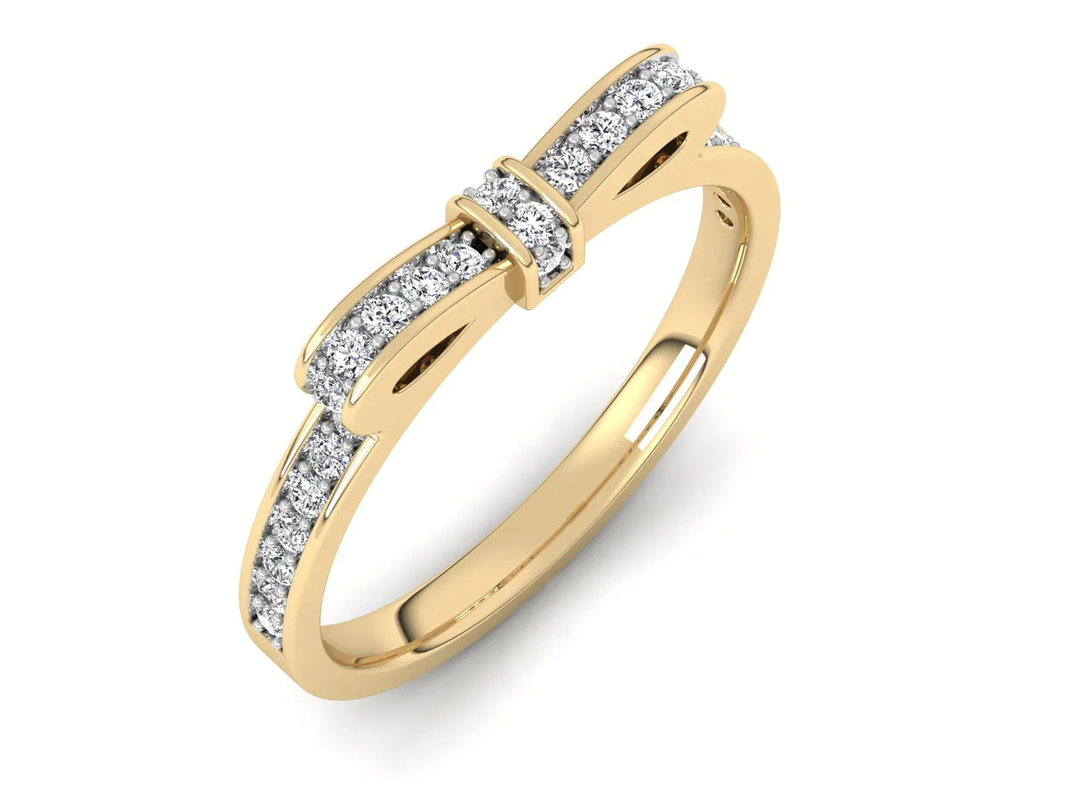 Minimalist Sleek BowTie Diamond Ring Band