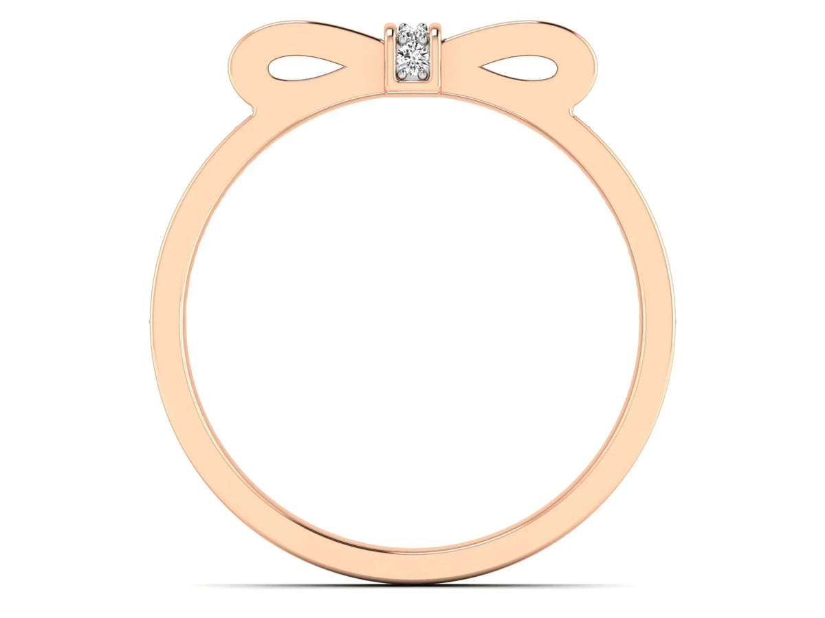 Minimalist Sleek BowTie Diamond Ring Band