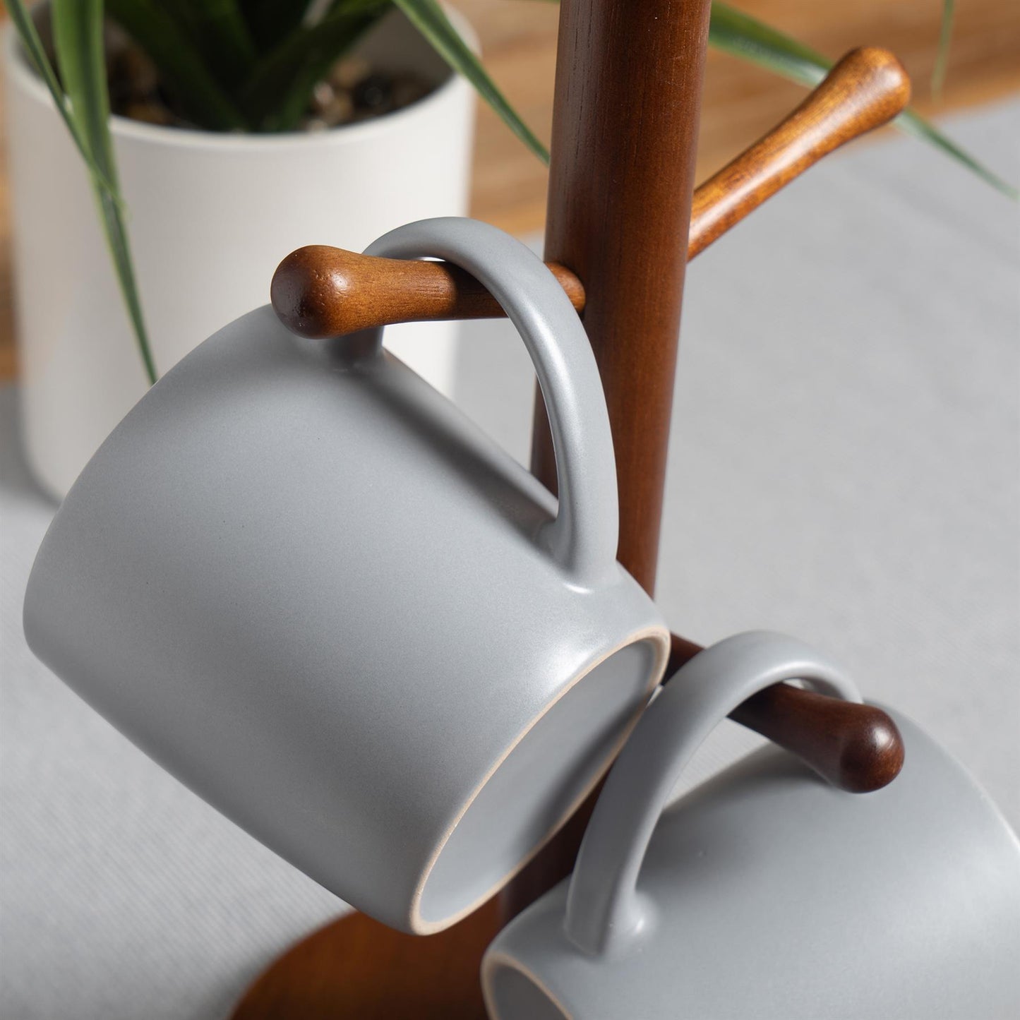 350ml Matt Grey Coloured Coffee Mugs - Pack of Six