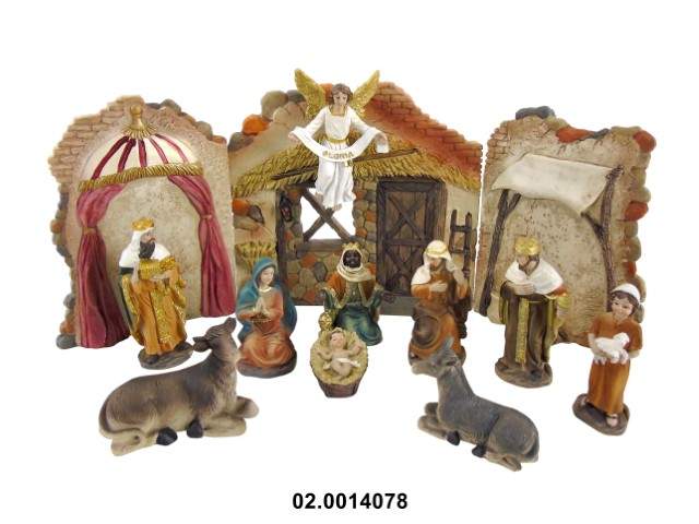 MARFINITE - 14 PIECES NATIVITY SET 46X18CM