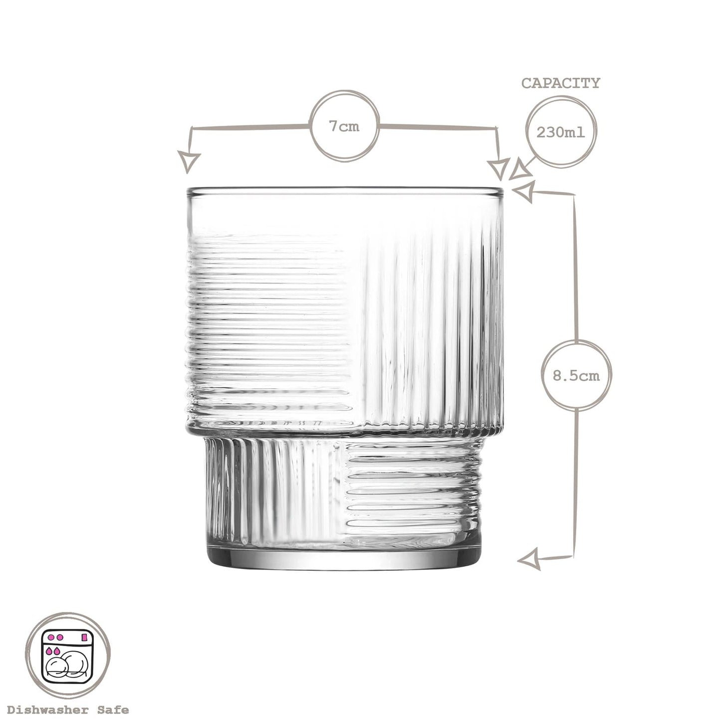 230ml Helen Stacking Whisky Glasses - Pack of Six