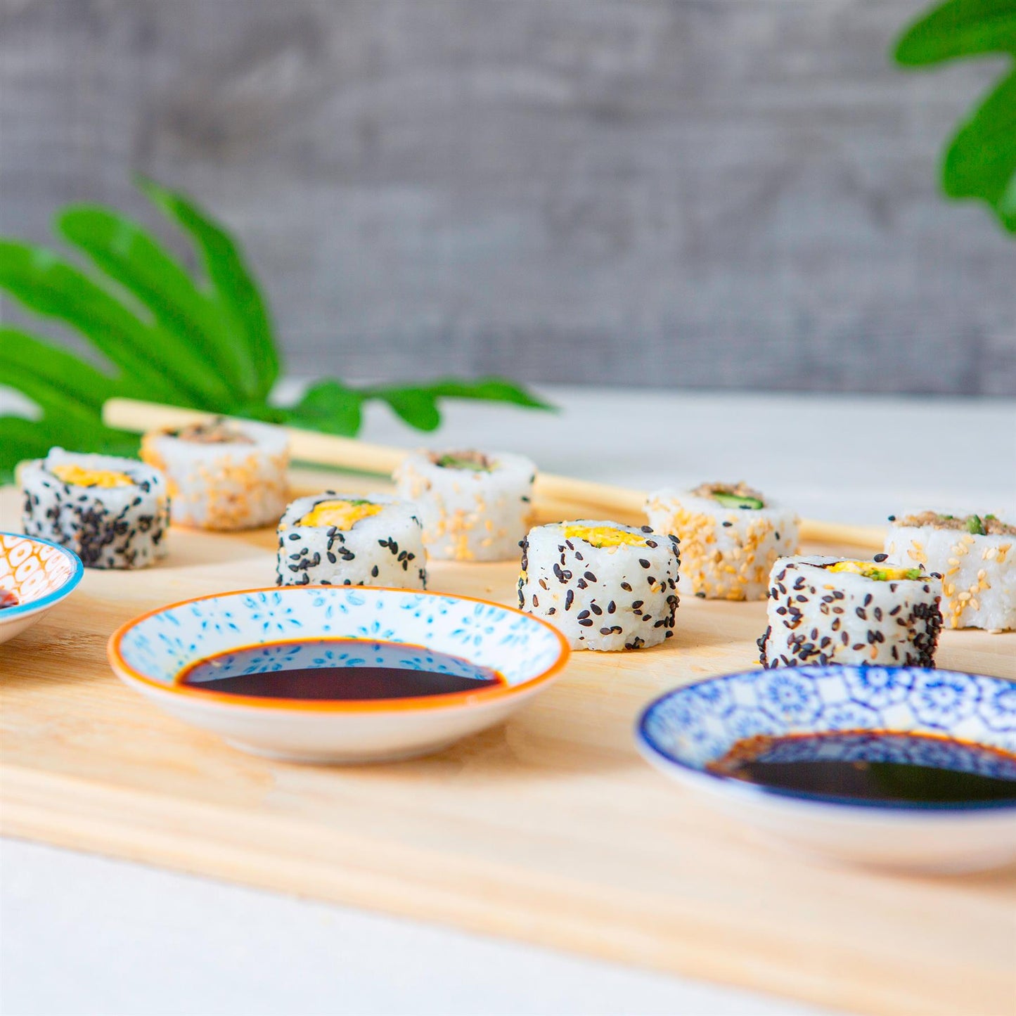 Hand-Printed Stoneware Sauce Dishes - 10cm - Pack of 6