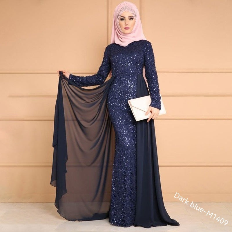 Elegant Sequinned Long Fish Tail Dress