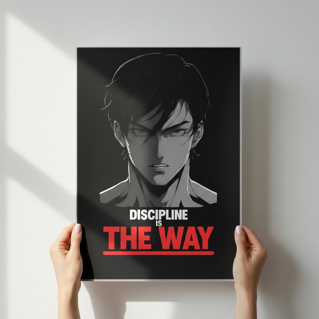 Discipline is the Way - Anime Motivational Wall Art | Empowering Semi-Gloss Print | Inspirational Anime Poster for Home & Office Decor