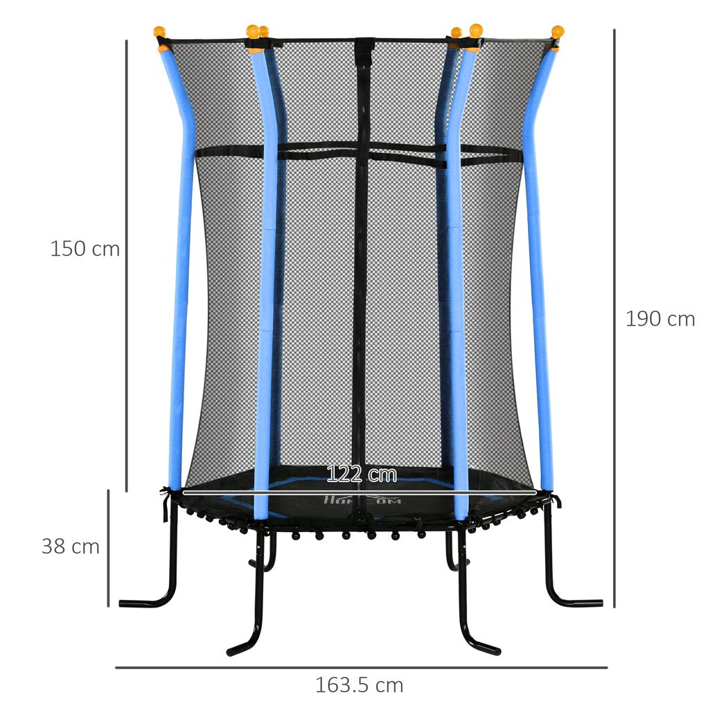 HOMCOM 5.4FT Kids Trampoline with Enclosure Indoor Outdoor