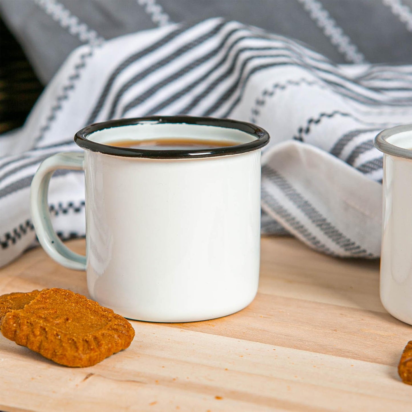 130ml White Enamel Espresso Cups - Pack of Six
