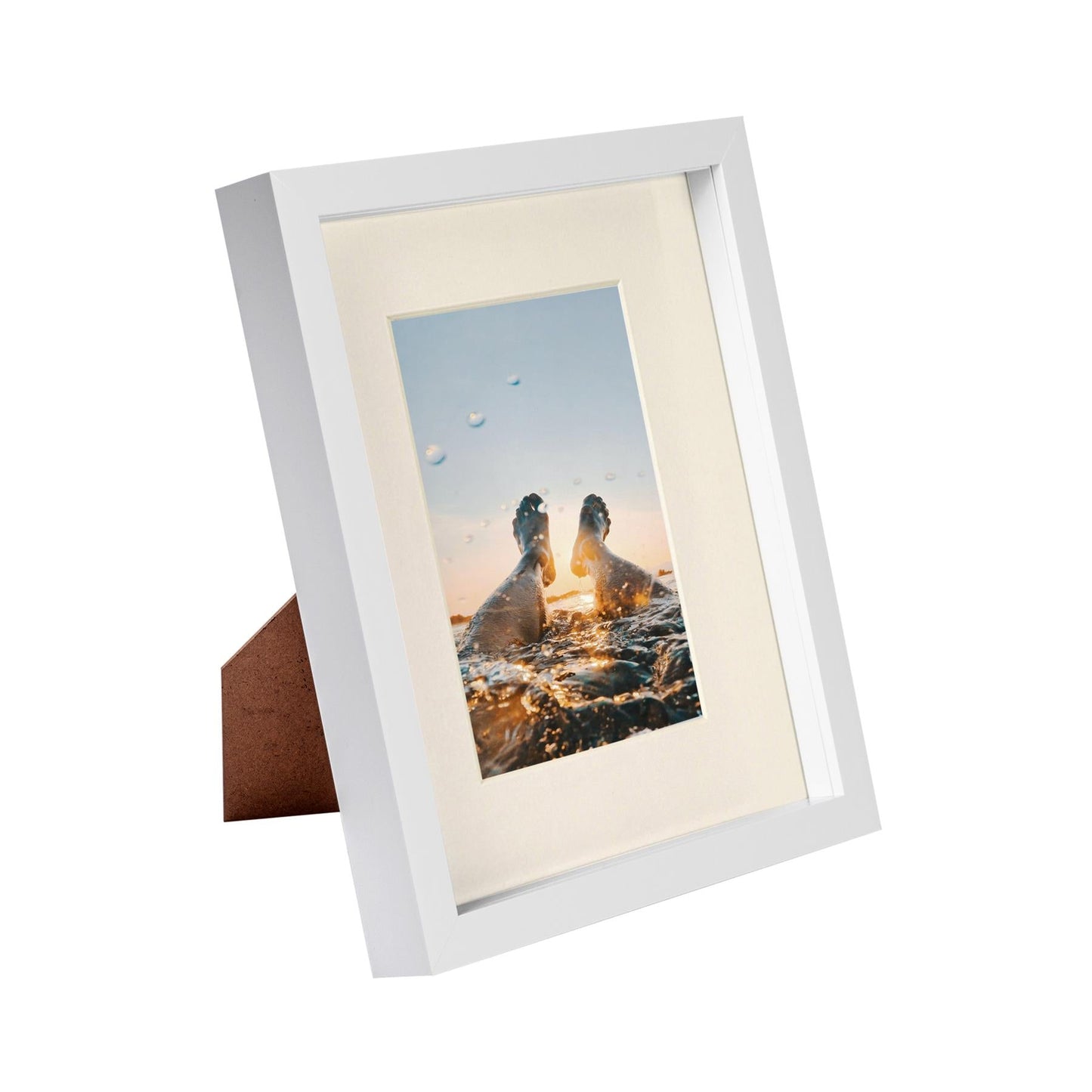 8" x 10" White 3D Box Photo Frame with 4" x 6" Mount