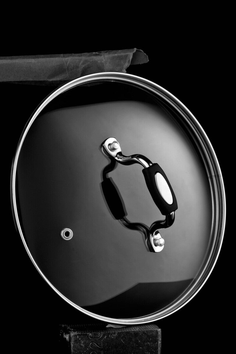 22 Cm Stainless Steel Chip Pan with Glass Lid and Wire Basket | Tenzo
