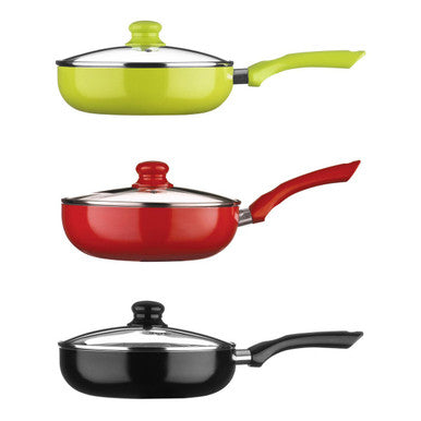 Ecocook Black Frying pan with Glass Lid 24cm