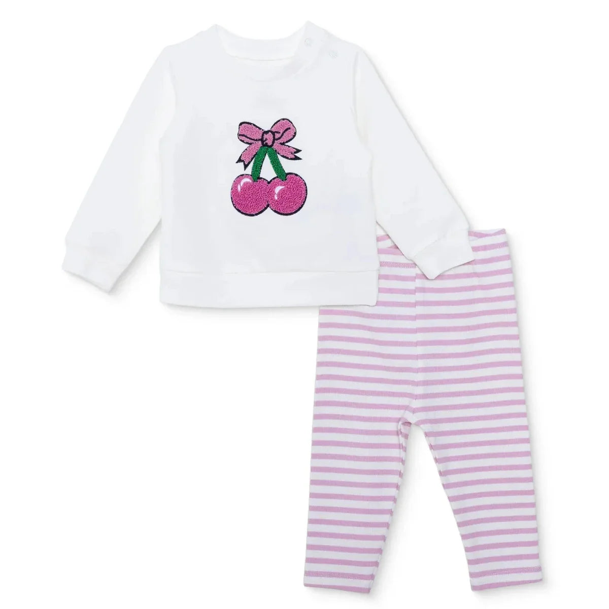 HelloBaby Girls Sweatshirt- Bottom Fruits Crew Neck Long Leg Long Sleeve - Pink