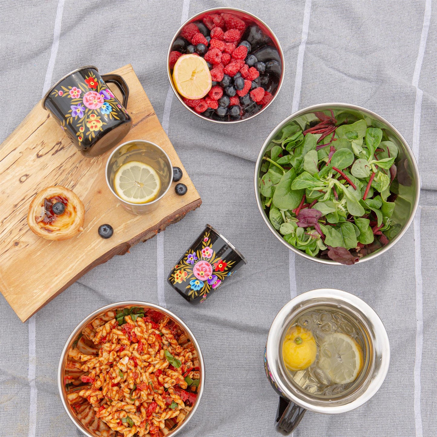 Pansy 18.5cm Stainless Steel Picnic Bowl
