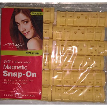 Magic Collection Magnetic Snap-on Medium Rollers No.124M Effortless Curls & Volume for Home Styling Medium
