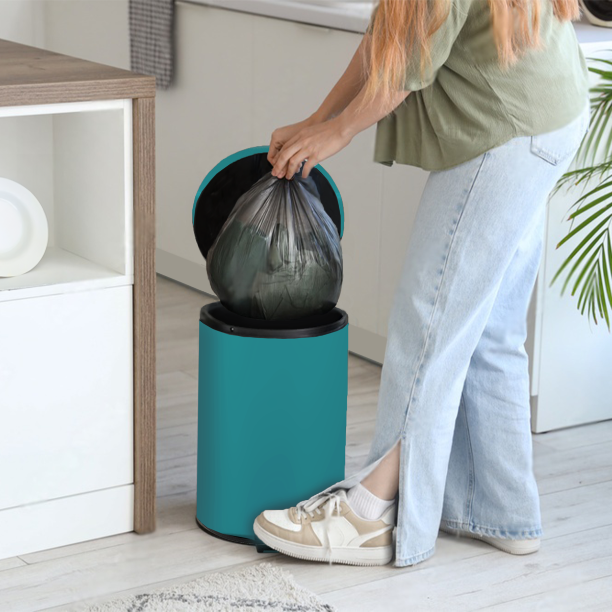 Parker 3 Litre Turquoise Pedal Bin