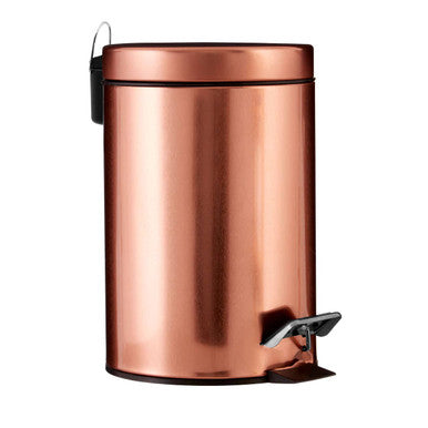 Parker Rose Gold Finish 3 Litre Pedal Bin