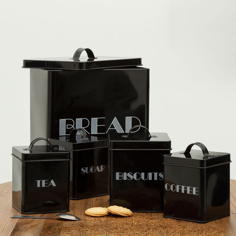 Easton 5 Piece Black Kitchen Storage Set