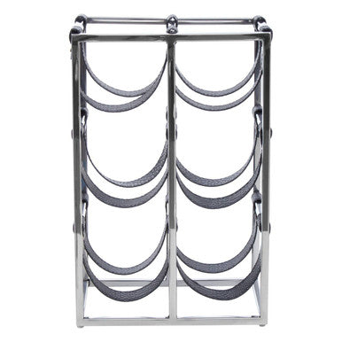 Mixology Six Bottle Sling Wine Rack In Silver Finish