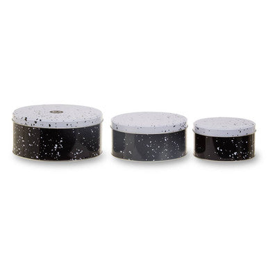 Set of Three Black and White Storage Tins | Paice