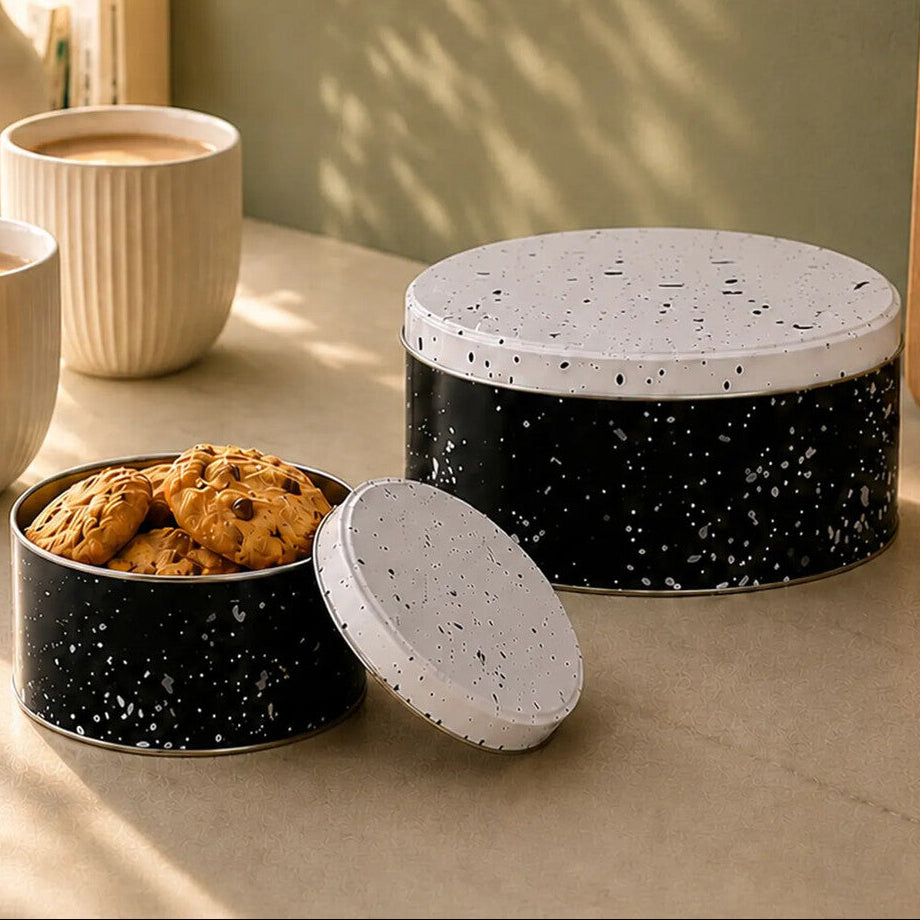 Set of Three Black and White Storage Tins | Paice
