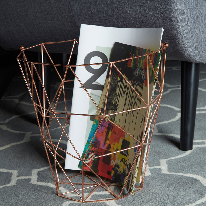 Copper Finish Storage Basket | Vertex