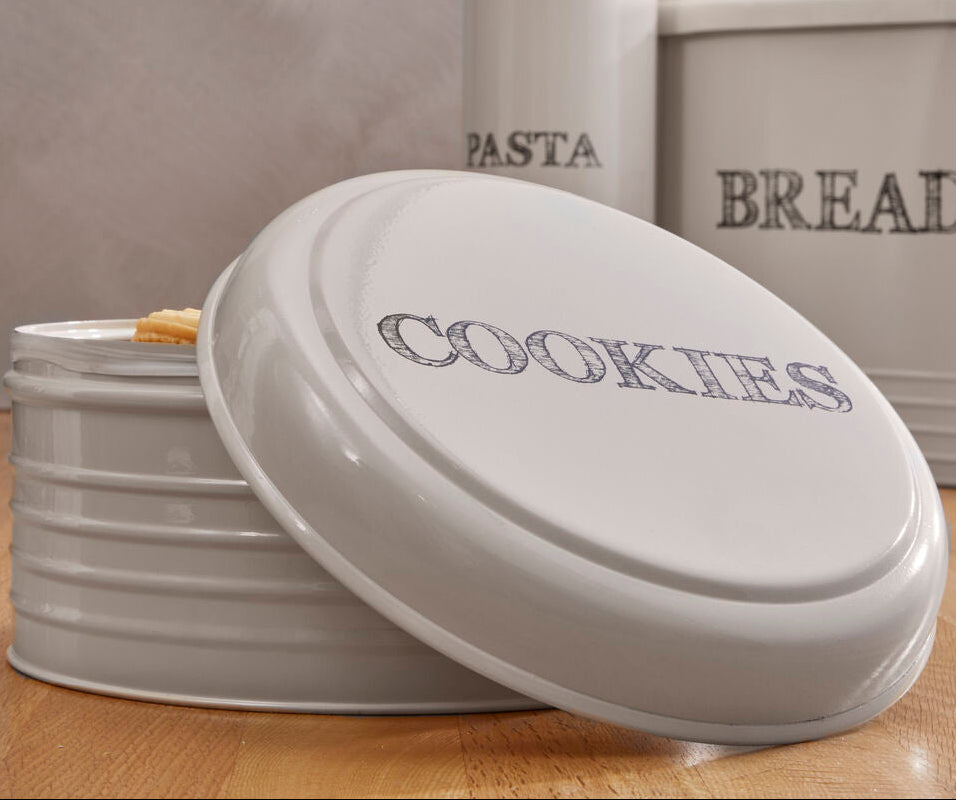 Cream Finish Round Biscuit Tin | Sketch