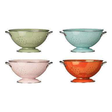 Hollis Pastel Blue Enamel Retro Colander