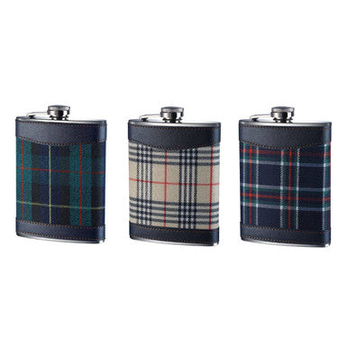 Green Tartan Hip Flask