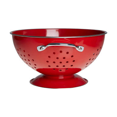 Red Enamel Colander | Hollis