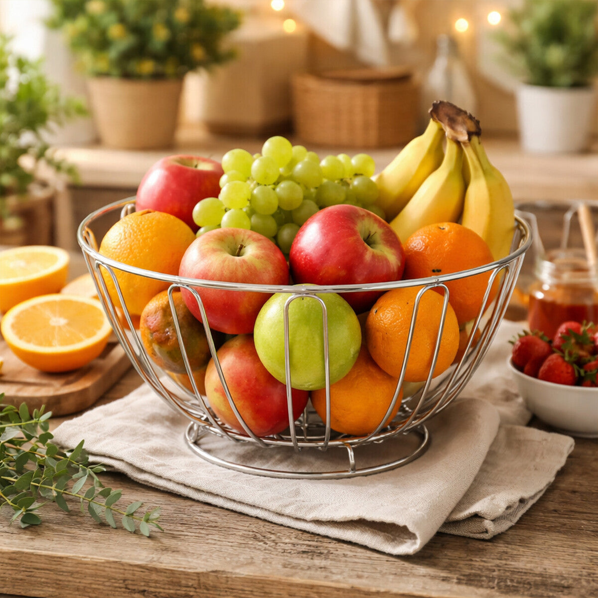 Chrome Round Fruit Basket | Avalon