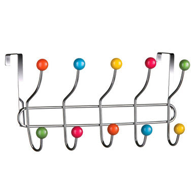 Multi Colour 10 Hook Over Door Hanger | Jaxen