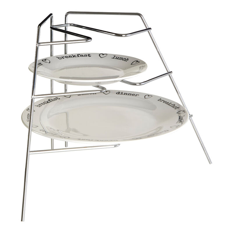 Wallis Corner Plate Rack With Chrome Finish