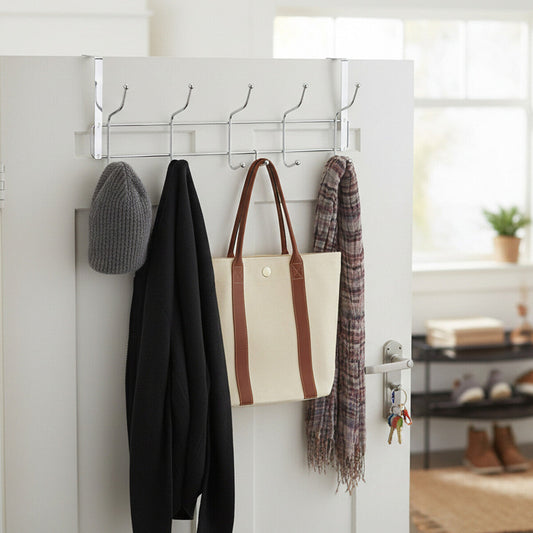 Ten Hook Over Door Chrome Hanger | Chic