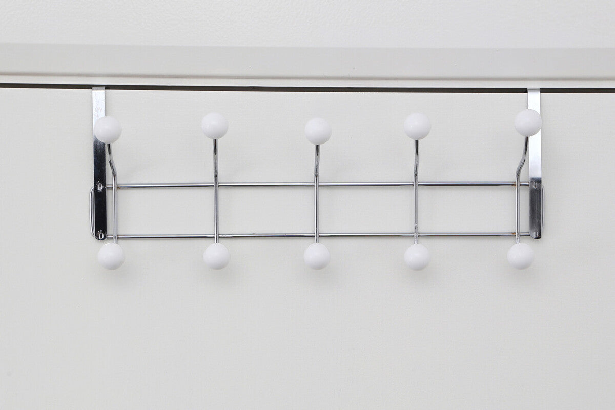 Chrome Over Door Hanger with Ten Ball Hooks | Jaxen