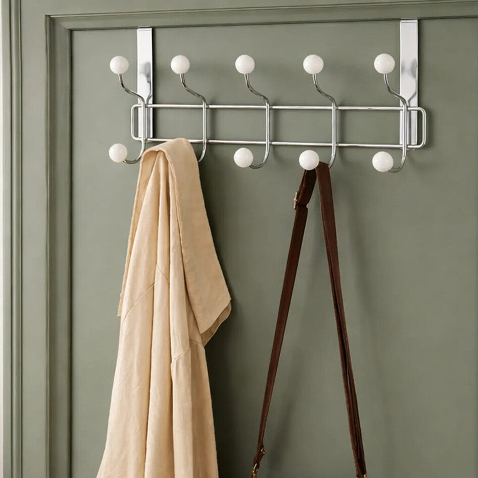 Chrome Over Door Hanger with Ten Ball Hooks | Jaxen