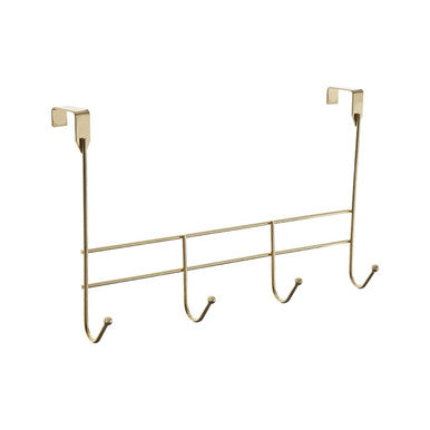 4 Hook Champagne Gold Over Door Hanger