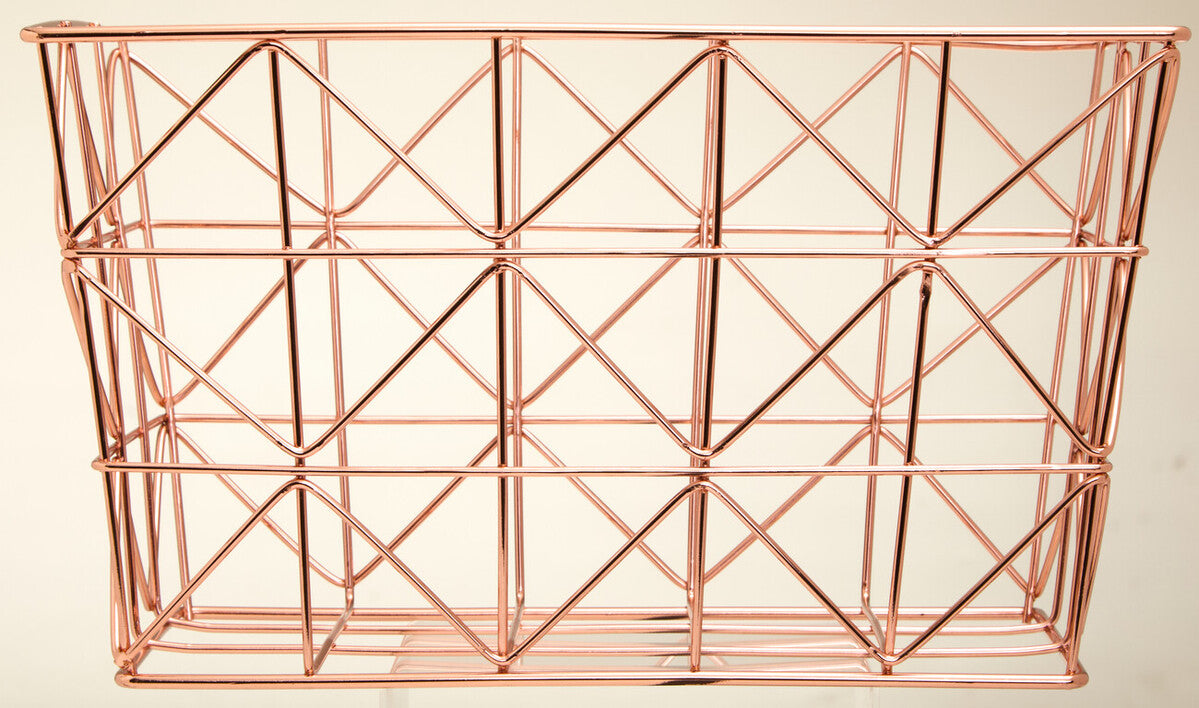 Copper Finish Zigzag Wire Basket | Vertex