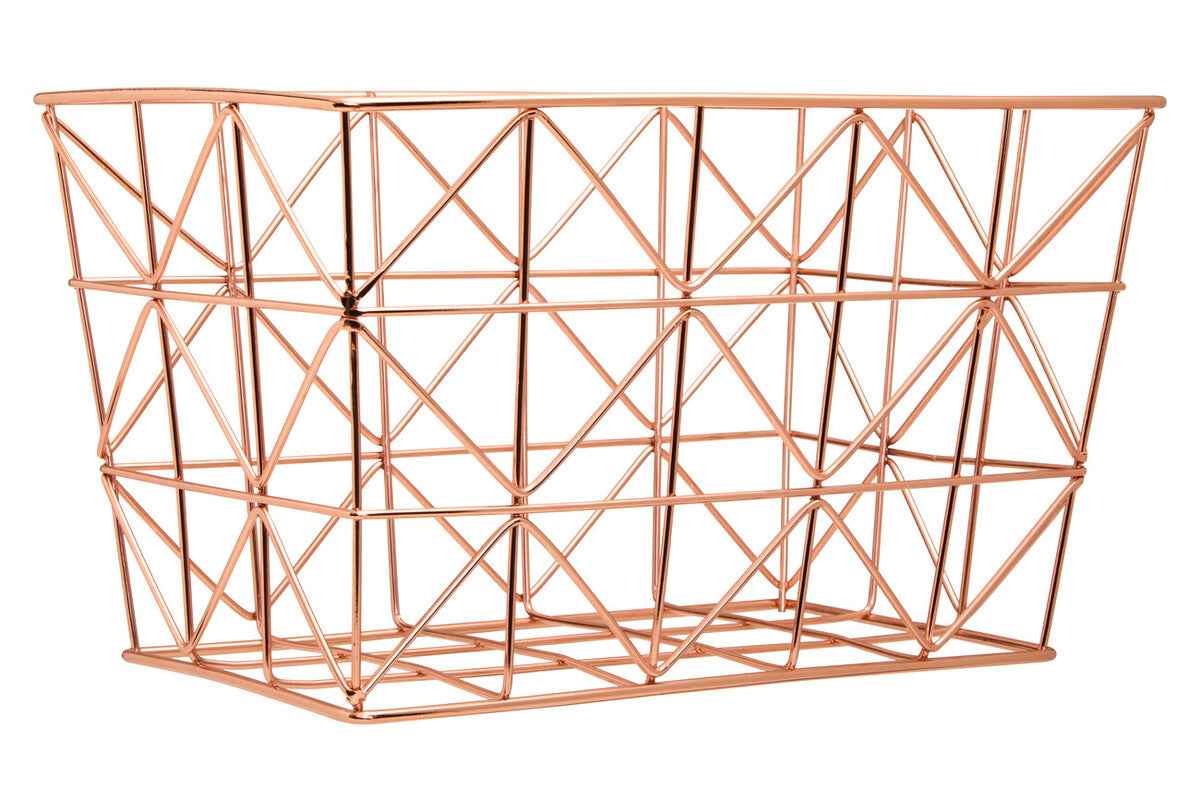 Copper Finish Zigzag Wire Basket | Vertex