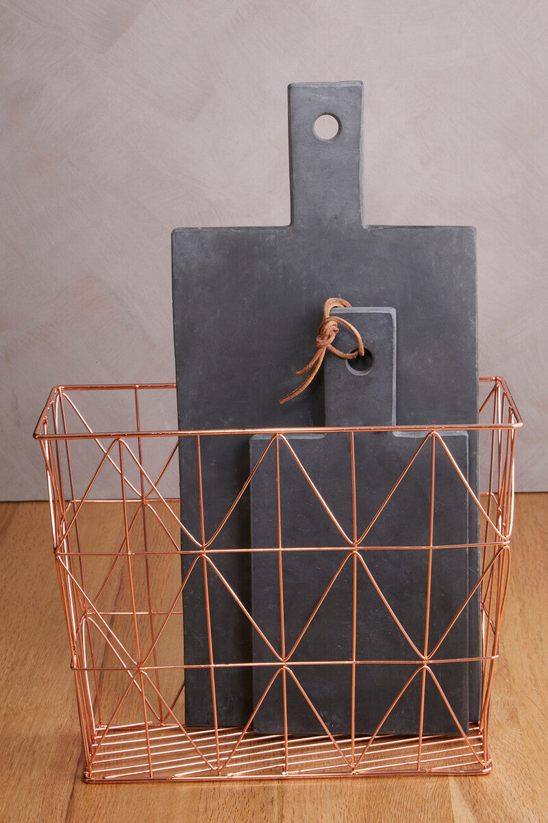 Copper Finish Zigzag Wire Basket | Vertex