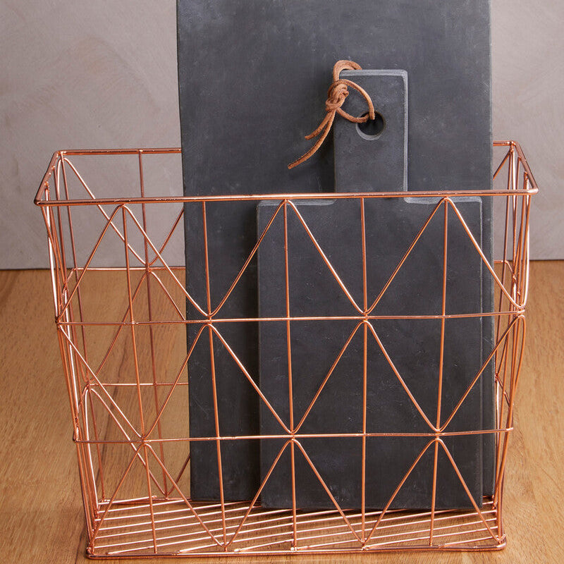 Copper Finish Zigzag Wire Basket | Vertex