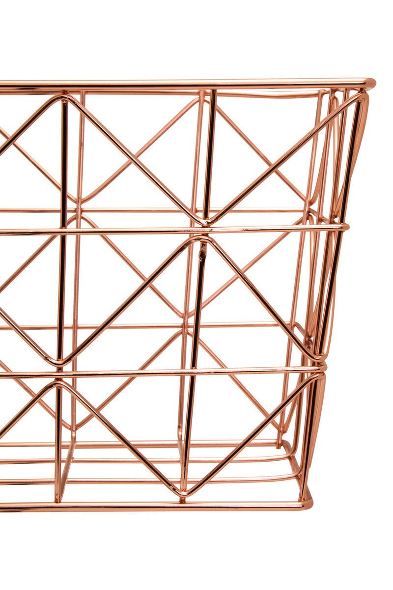 Copper Finish Zigzag Wire Basket | Vertex