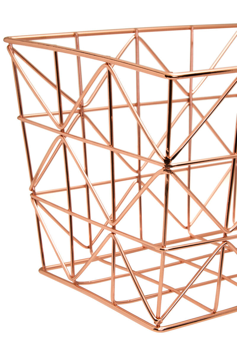 Copper Finish Zigzag Wire Basket | Vertex