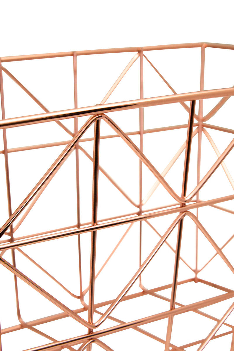 Copper Finish Zigzag Wire Basket | Vertex