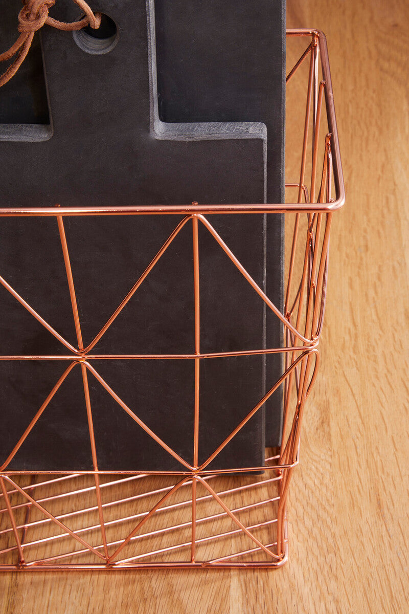 Copper Finish Cross Design Wire Basket | Vertex