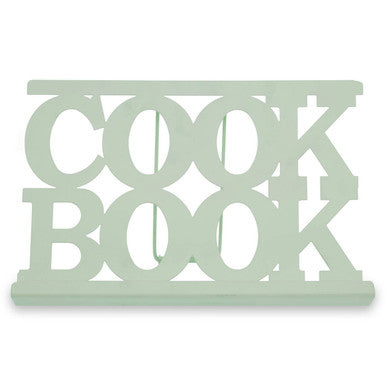 Alpha Mint Green Enamel Metal Cookbook Stand with Adjustable Support